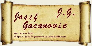 Josif Gačanović vizit kartica